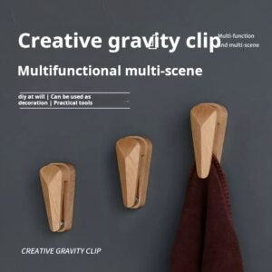 Wooden decorative wall-mounted gravity clamp